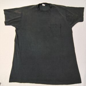VINTAGE Fruit Of The Loom Pocket T-Shirt Size XL Black Single Stitch 90s